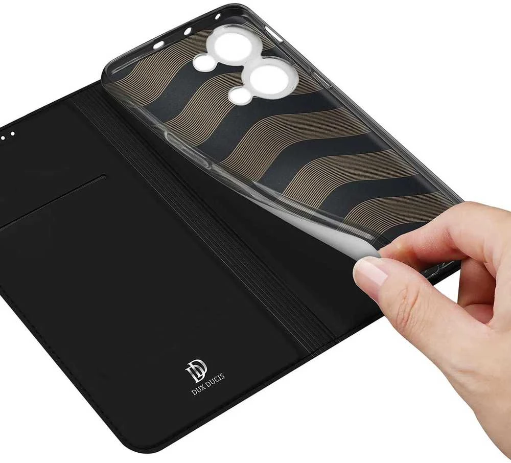 Dux Ducis Skin Pro atverčiamas and card slot OnePlus Nord 3 / Ace 2V - dėklas telefonui juodos spalvos