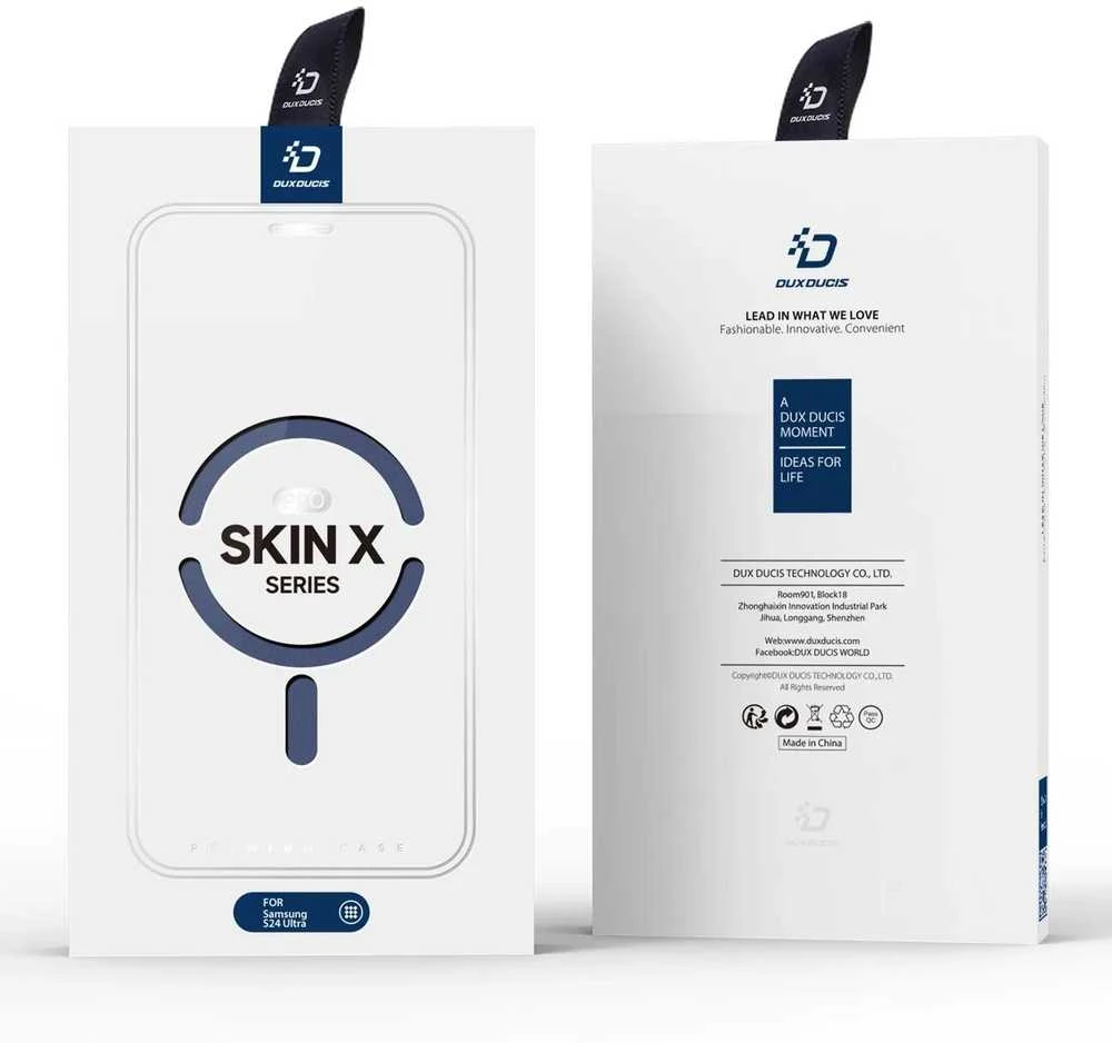 Dux Ducis Skin X Pro magnetic ring / su stoveliu Samsung S24 Ultra - dėklas telefonui mėlynos spalvos