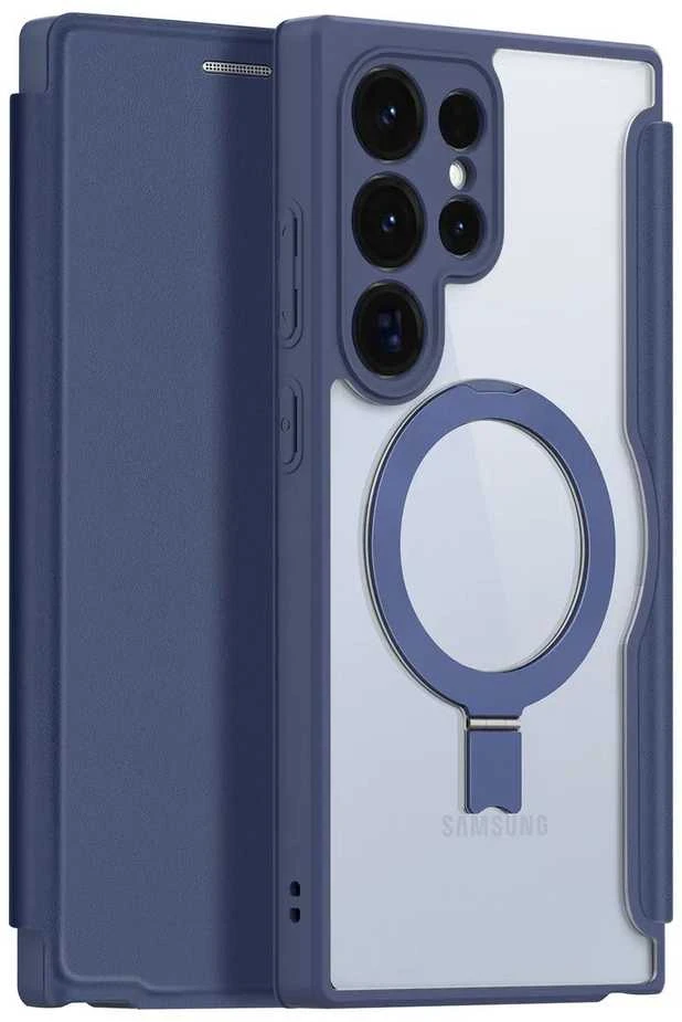 Dux Ducis Skin X Pro magnetic ring / su stoveliu Samsung S24 Ultra - dėklas telefonui mėlynos spalvos