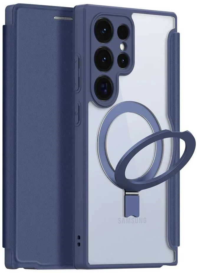 Dux Ducis Skin X Pro magnetic ring / su stoveliu Samsung S24 Ultra - dėklas telefonui mėlynos spalvos