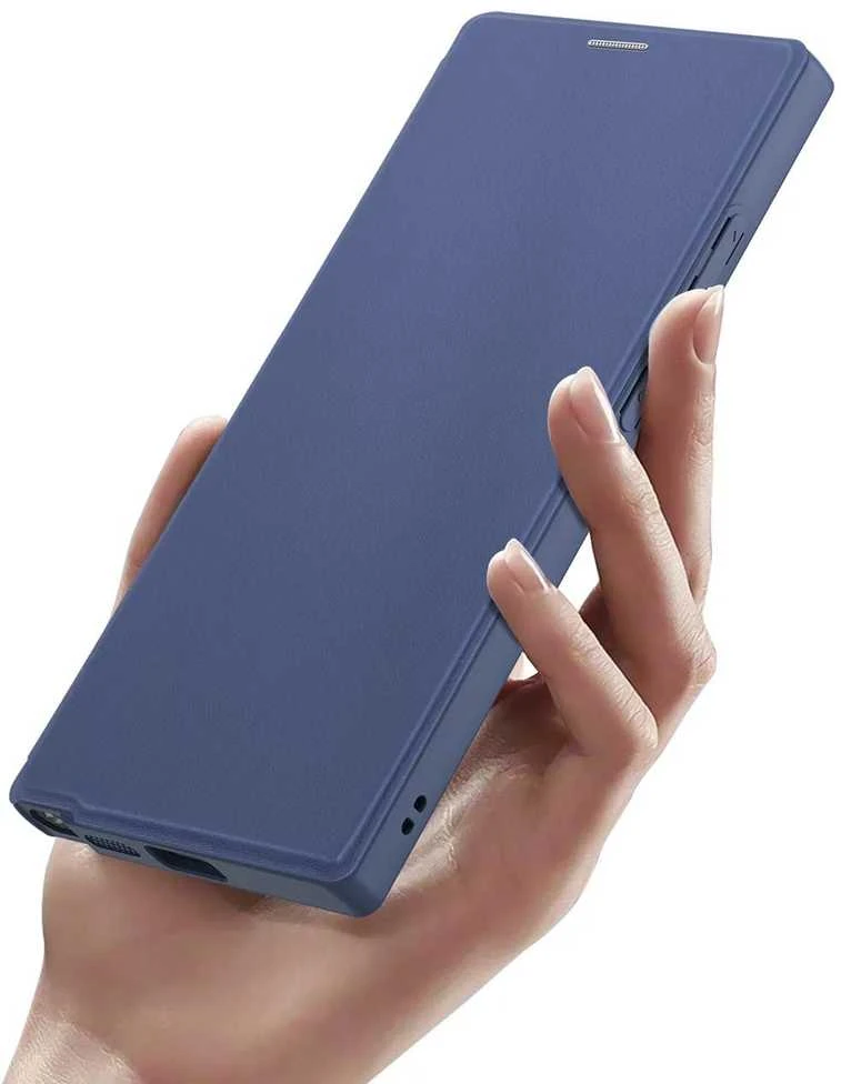 Dux Ducis Skin X Pro magnetic ring / su stoveliu Samsung S24 Ultra - dėklas telefonui mėlynos spalvos