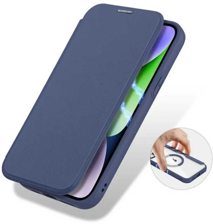 Dux Ducis Skin X Pro magnetic ring / su stoveliu Samsung S24 Ultra - dėklas telefonui mėlynos spalvos