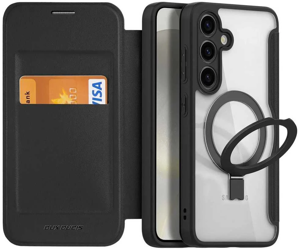 Dux Ducis Skin X Pro magnetic ring / stand for Samsung S24 Plus - dėklas telefonui juodos spalvos