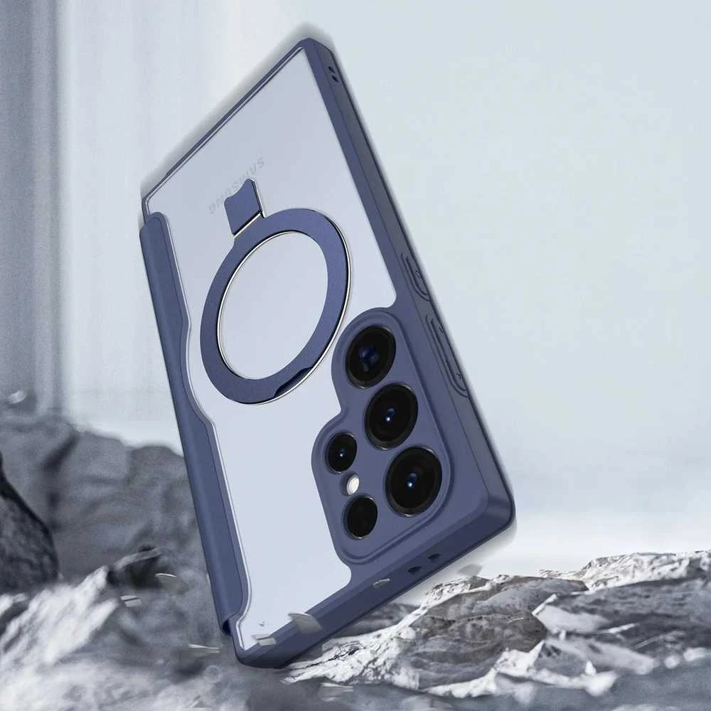 Dux Ducis Skin X Pro magnetic ring / su stoveliu Samsung S24 Ultra - dėklas telefonui mėlynos spalvos