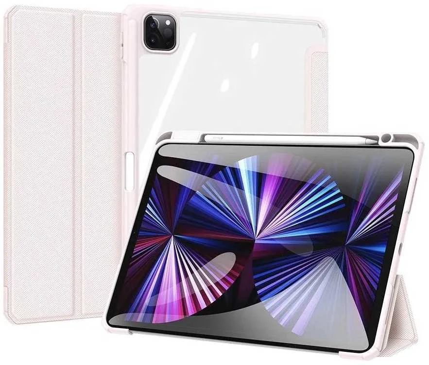 Dux Ducis Toby Armored Flip Smart iPad Air 2020/2022 Apple Pieštukas Holder Rožinė