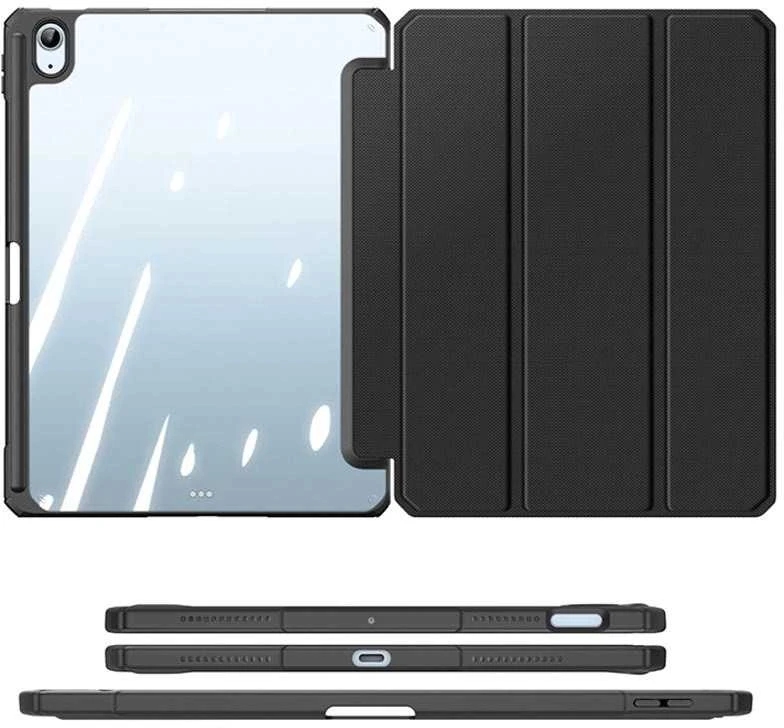 Dux Ducis Toby atverčiamas su stoveliu Apple iPad Air 13" 2024 / iPad Pro 12.9" 2018-2022 - dėklas planšetiniam kompiuteriui juodos spalvos