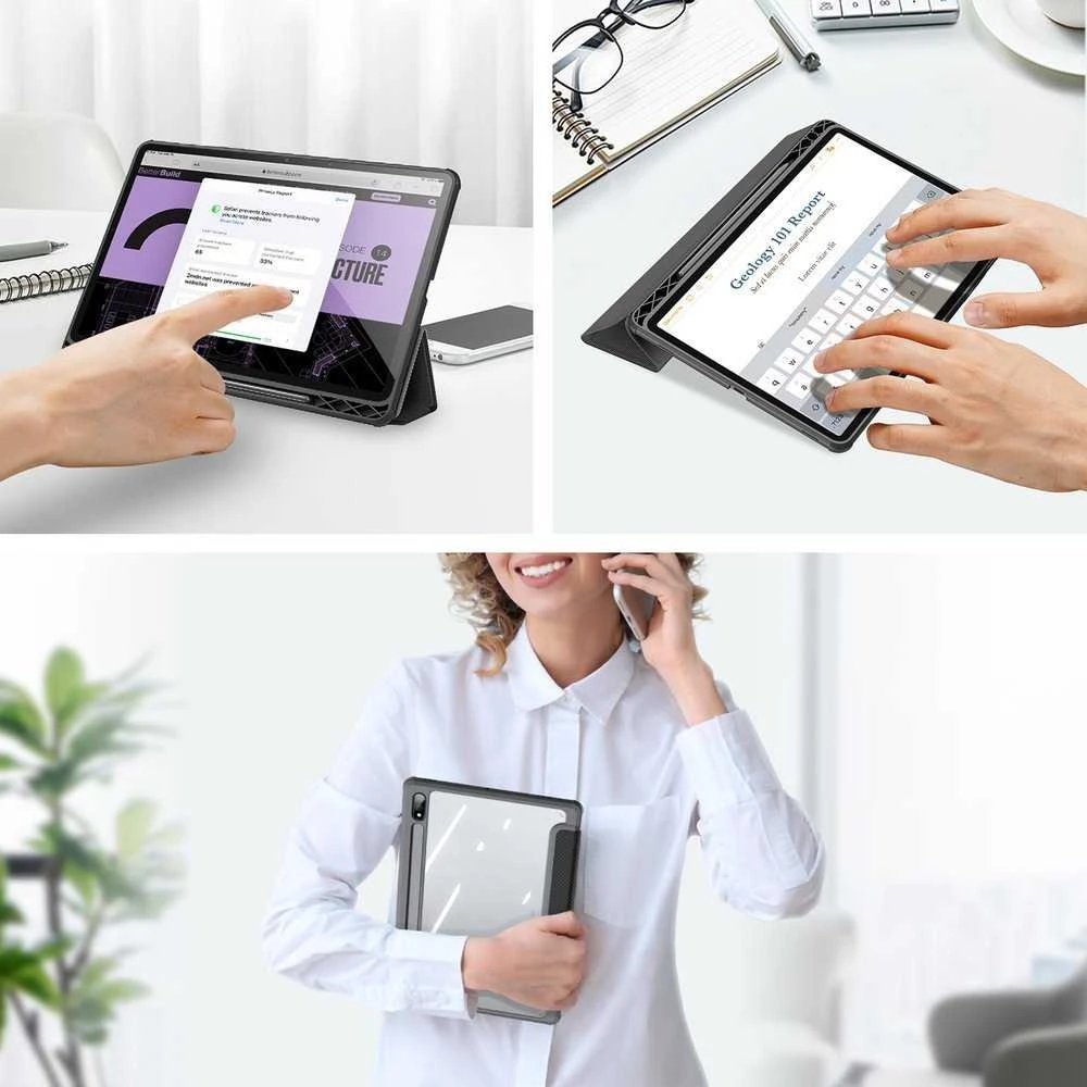 Dėklas Dux Ducis Toby Samsung X700/X706 Tab S8/T870/T875/T876 Tab S7 juodas
