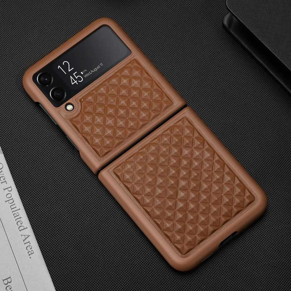 Dux Ducis Venice dėklas skirtas Samsung Galaxy Z Flip 4, rudas