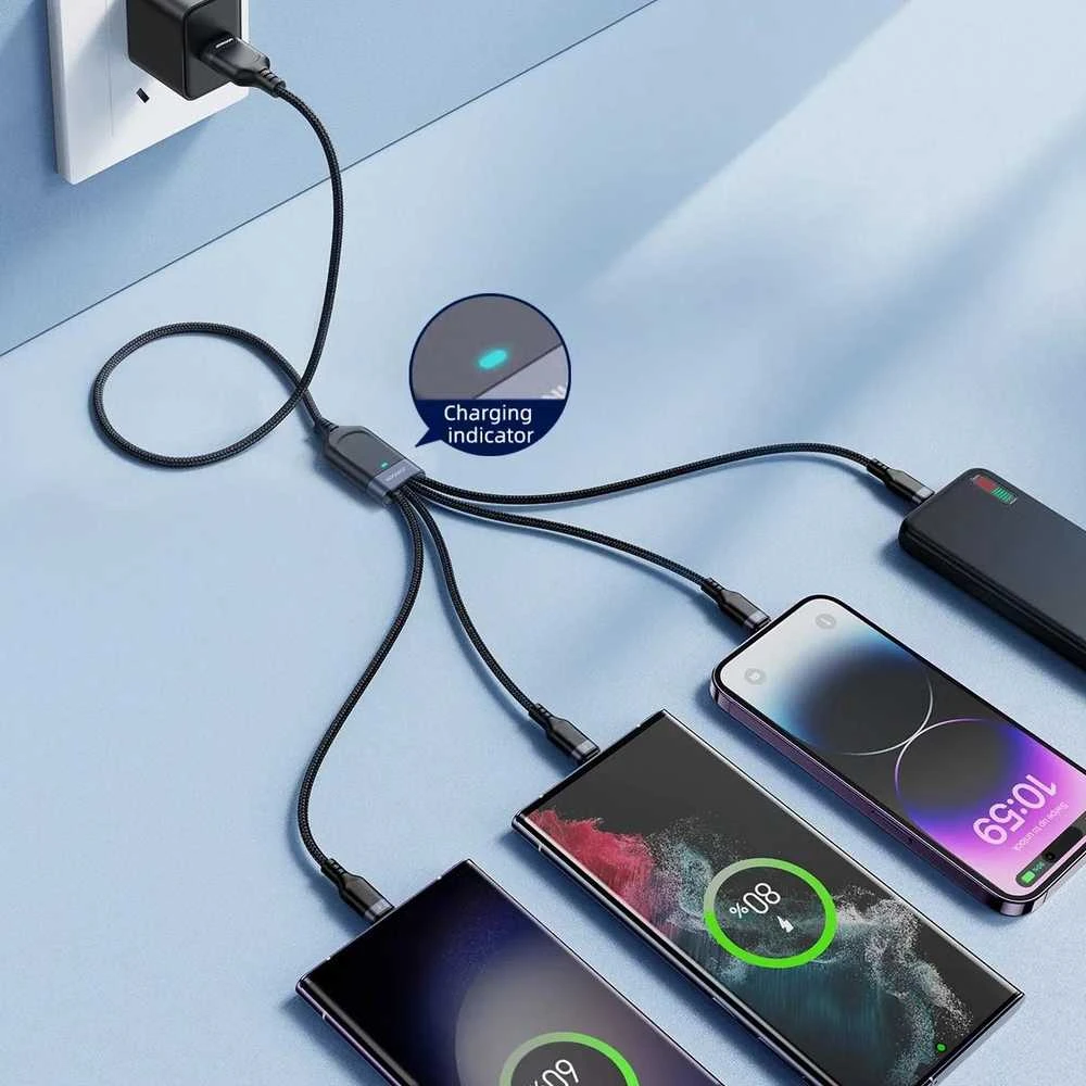 USB kabelis Joyroom S-1T4018A18, 4 in 1, 3.5A / Kabelis 1.2 m (juodas)