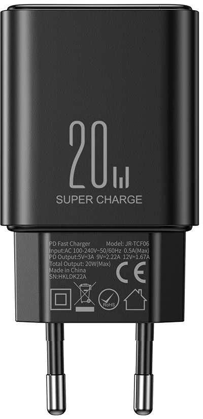Įkroviklis Joyroom JR-TCF06 Flash PD, 20W + kabelis 1m (juodas)