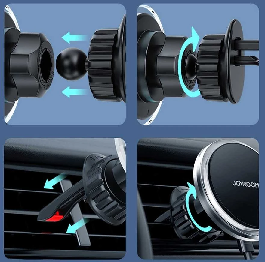 Automobilinis laikiklis-įkroviklis Joyroom JR-ZS291 15W MagSafe magnetinis, juodas
