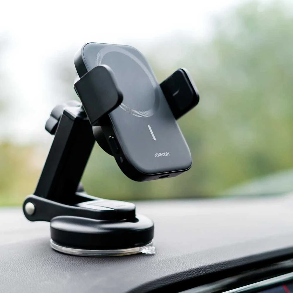 Automobilinis laikiklis-įkroviklis Joyroom JR-ZS295 15W MagSafe juodas