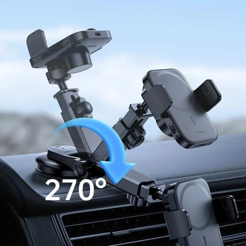 Automobilinis laikiklis-įkroviklis Joyroom JR-ZS295 15W MagSafe juodas