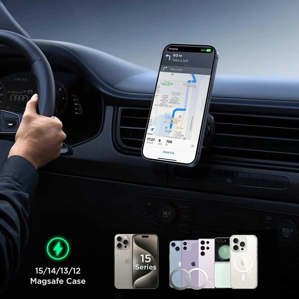 Automobilinis laikiklis-įkroviklis Joyroom JR-ZS387 MagSafe 15W juodas