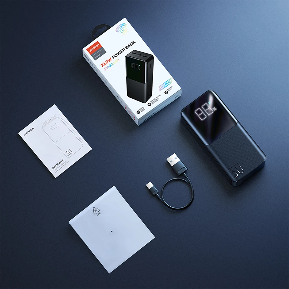 Išorinė baterija Power Bank Joyroom JR-QP193 22.5W 30000mAh juoda