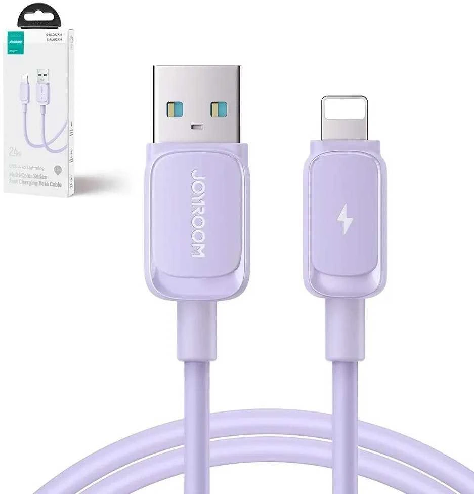 USB kabelis Joyroom (S-AL012A14) lightning (2.4A) 1.2m violetinis