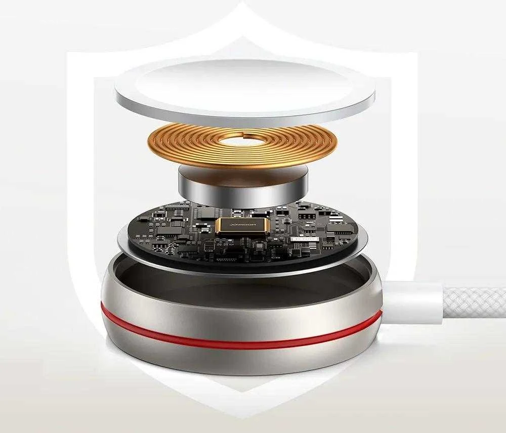 Greito įkrovimo magnetinis įkroviklis 2 viename Joyroom S-IW012 30W 1.5 m (baltas)