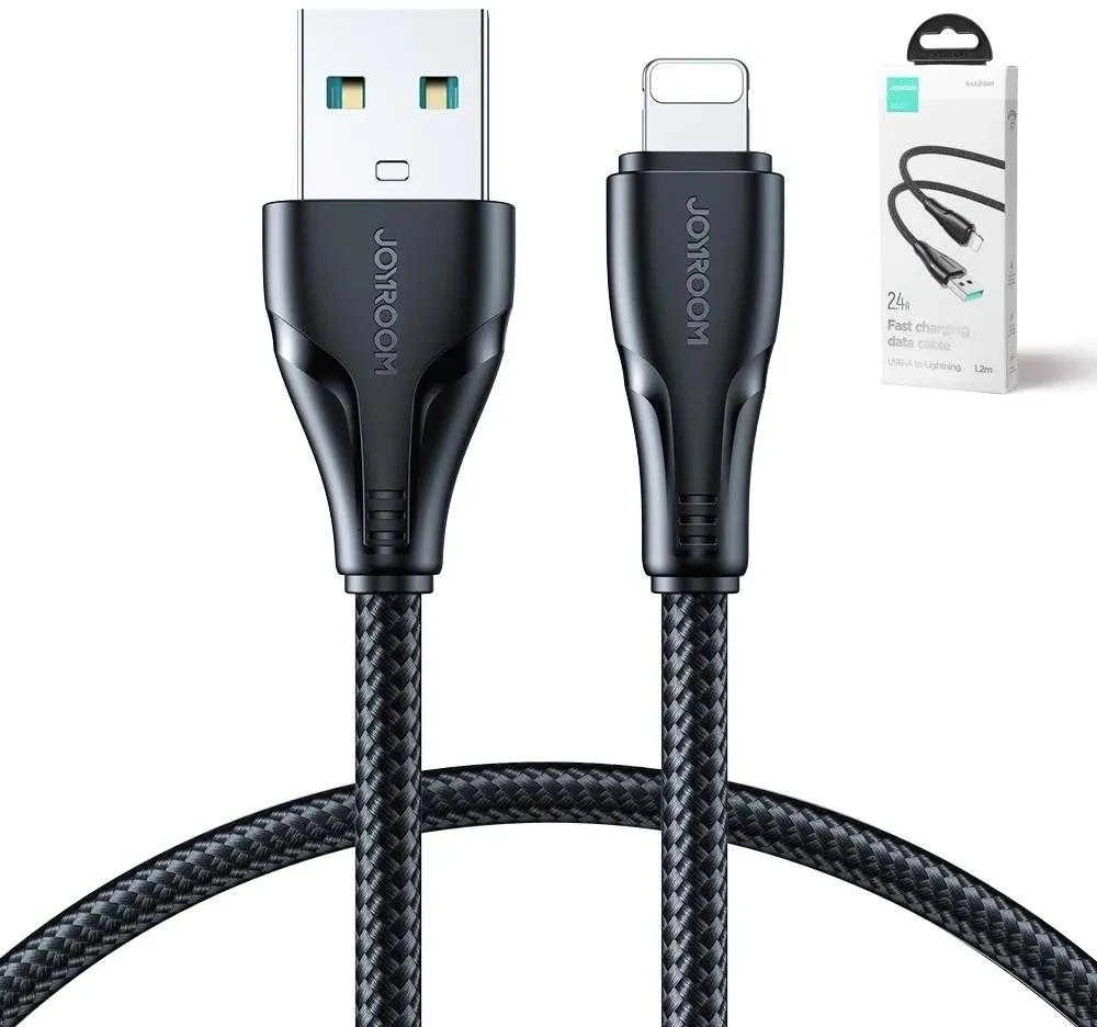 USB kabelis viršija / Lightning / 1.2 m Joyroom S-UL012A11 (juodas)