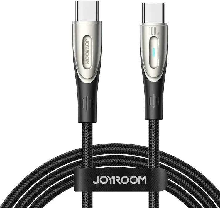 Joyroom Star-Light serijos SA27-CC5 USB-C / USB-C laidas 100 W 1,2 m – juodos spalvos