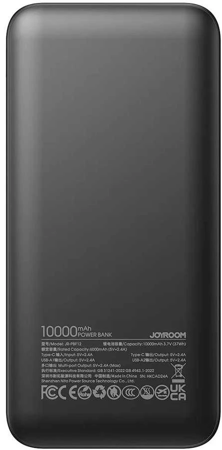 Išorinė baterija Power Bank Joyroom JR-PBF12 10000mAh juoda