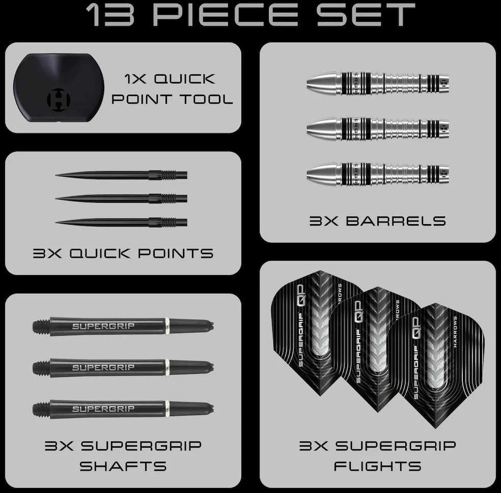 25 gramų strėlytės Harrows Supergrip QP Bomb 90% Quick