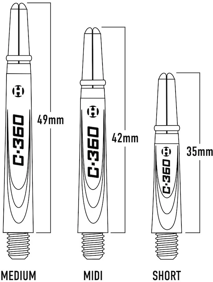 Besisukantys ilgi koteliai Harrows Carbon 360, raudoni