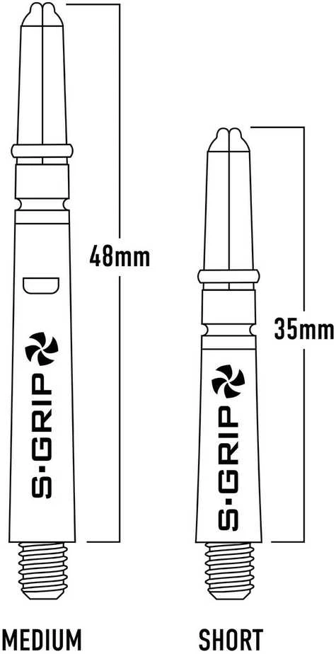 Koteliai Harrows Supergrip Spin, juodi, ilgi, 48 mm