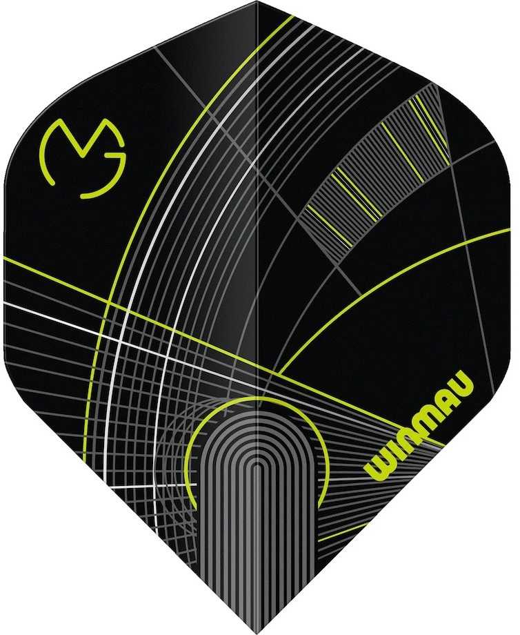 Winmau Prism Delta MvG dart flights juodas/žalias