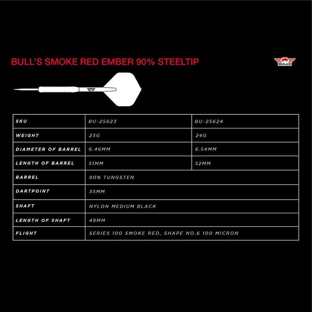 Strėlytės Bull's Smoke 90% Raudona Ember, 23 gramų