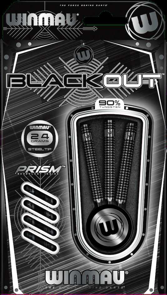 Smiginio strėlytės Winmau Blackout Steel Tip 24 g