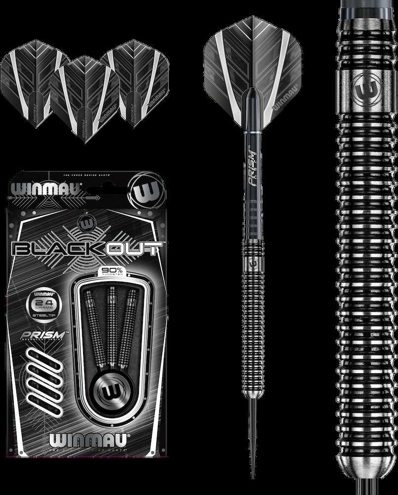 Smiginio strėlytės Winmau Blackout Steel Tip 24 g