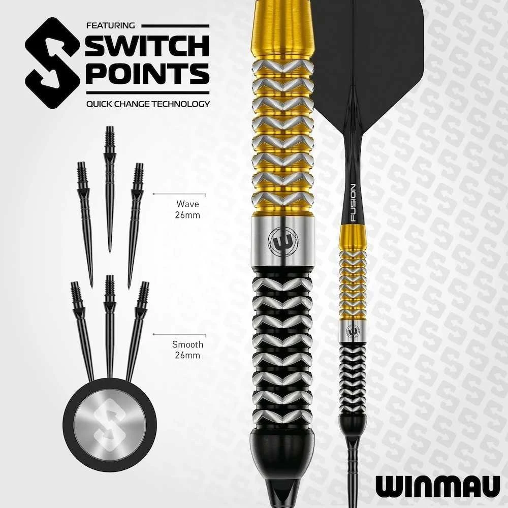 22 gramų strėlytės Winmau Exion Parallel Switch Point 90% volframo