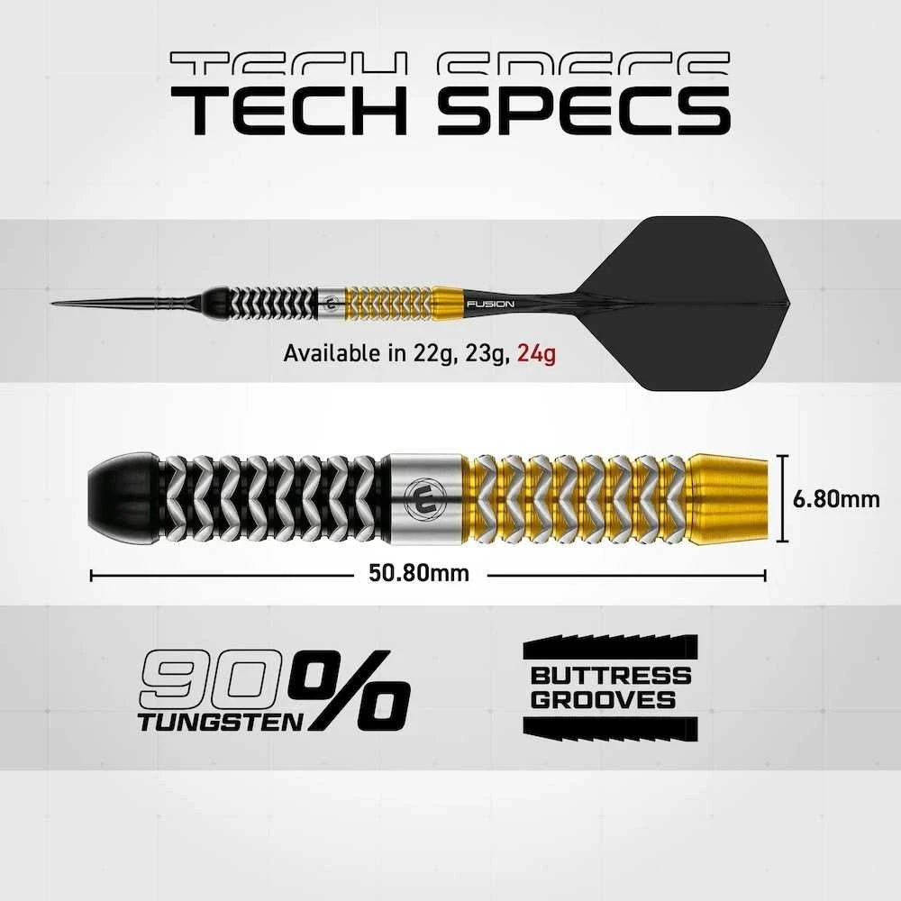 24 gramų strėlytės Winmau Exion Parallel Switch Point 90% volframo