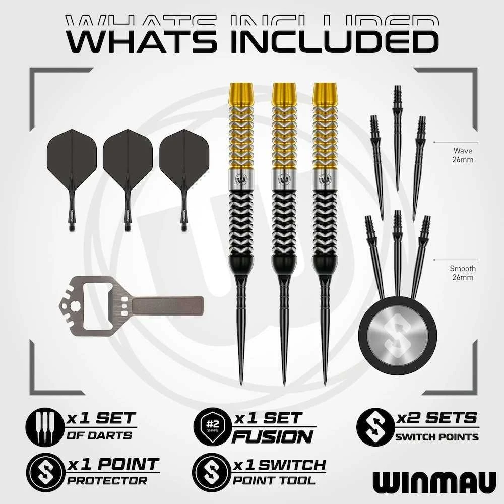 24 gramų strėlytės Winmau Exion Parallel Switch Point 90% volframo