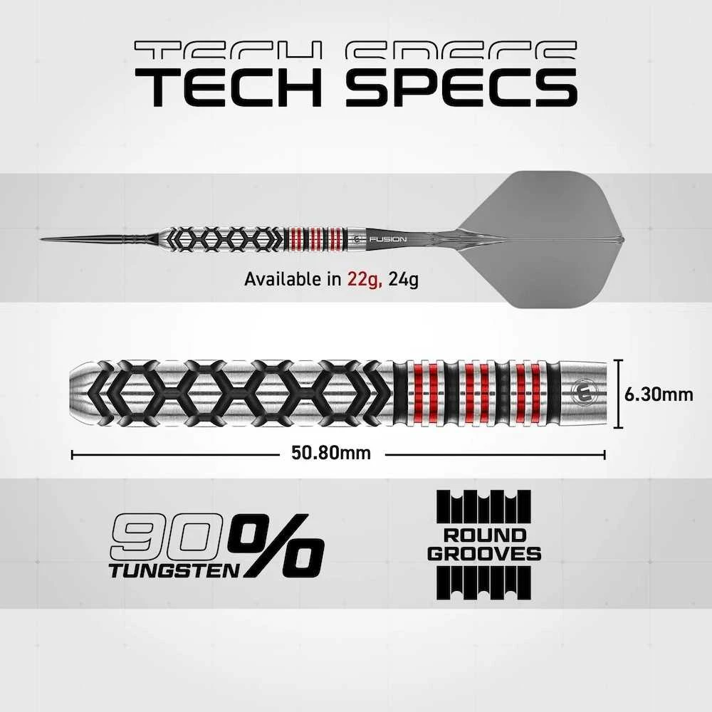 22 gramų strėlytės Winmau Fornax Parallel Switch Point 90% volframo