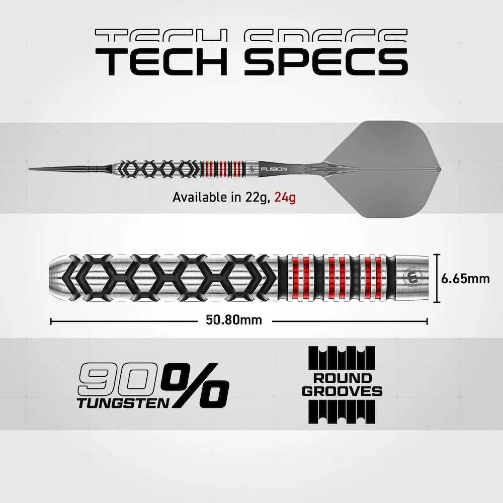 24 gramų strėlytės Winmau Fornax Parallel Switch Point 90% volframo