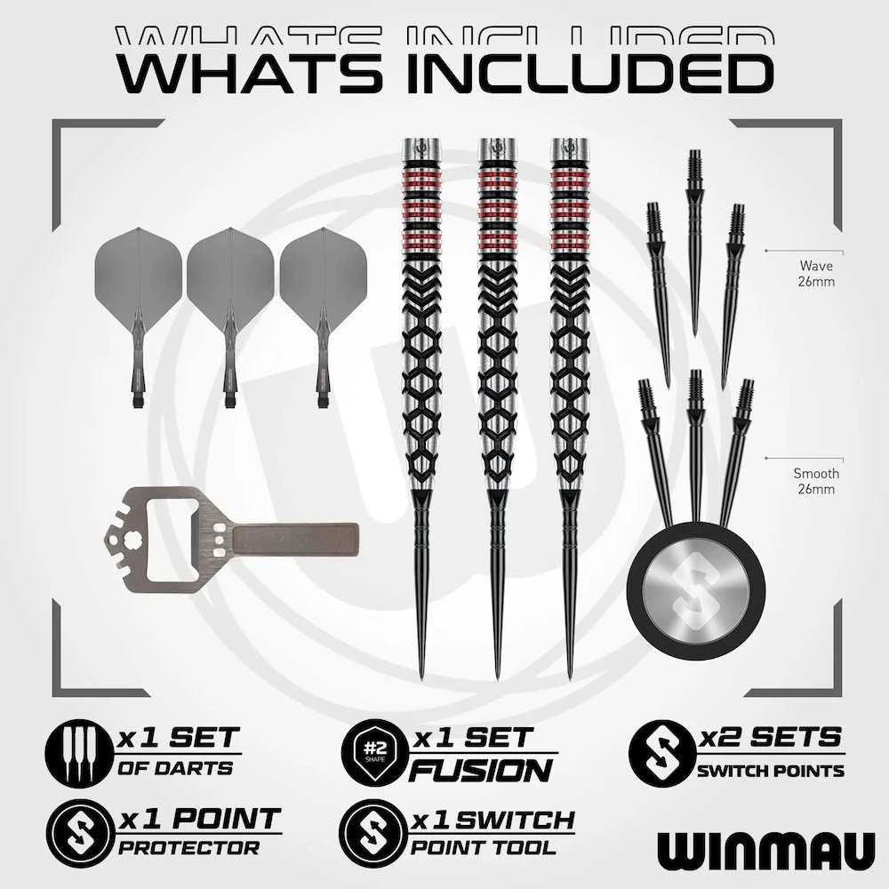 21 gramo strėlytės Winmau Fornax Tapered Switch Point 90% volfrmo