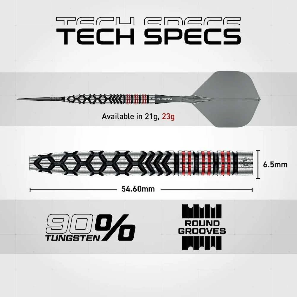 23 gramų strėlytės Winmau Fornax Tapered Switch Point 90% volframo