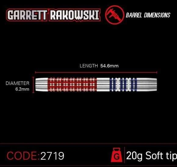 Strėlytės Winmau Garrett Rakowski 90%, 18/20 gramų