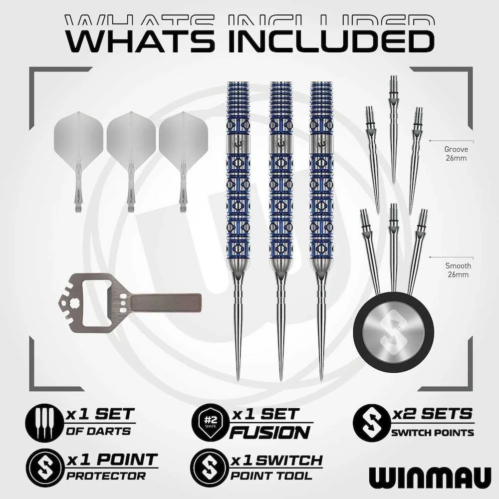 25 gramų strėlytės Winmau Lunaris Parallel Switch Point 90% volframo