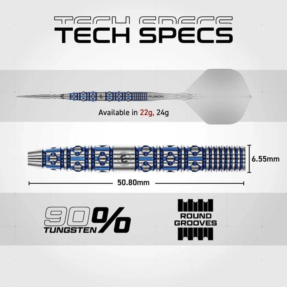 22 gramų strėlytės Winmau Lunaris Tapered Switch Point 90% volframo