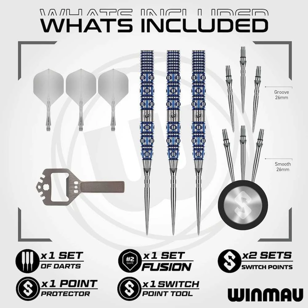 22 gramų strėlytės Winmau Lunaris Tapered Switch Point 90% volframo
