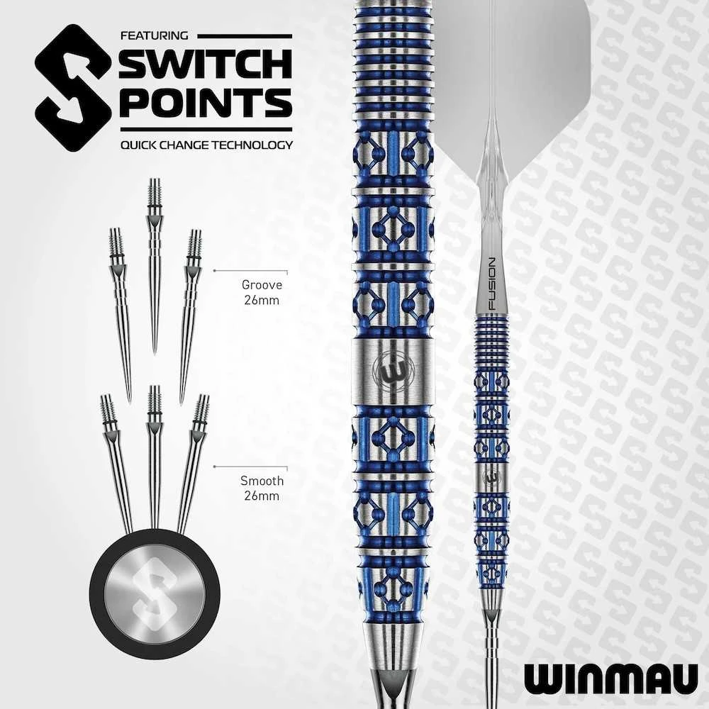 22 gramų strėlytės Winmau Lunaris Tapered Switch Point 90% volframo