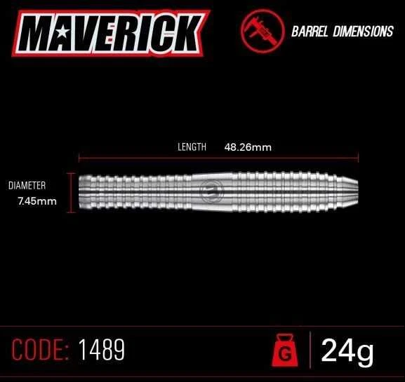 Winmau Maverick smiginio strėlytės, 80% volframo, plieno smaigalys, 24 g