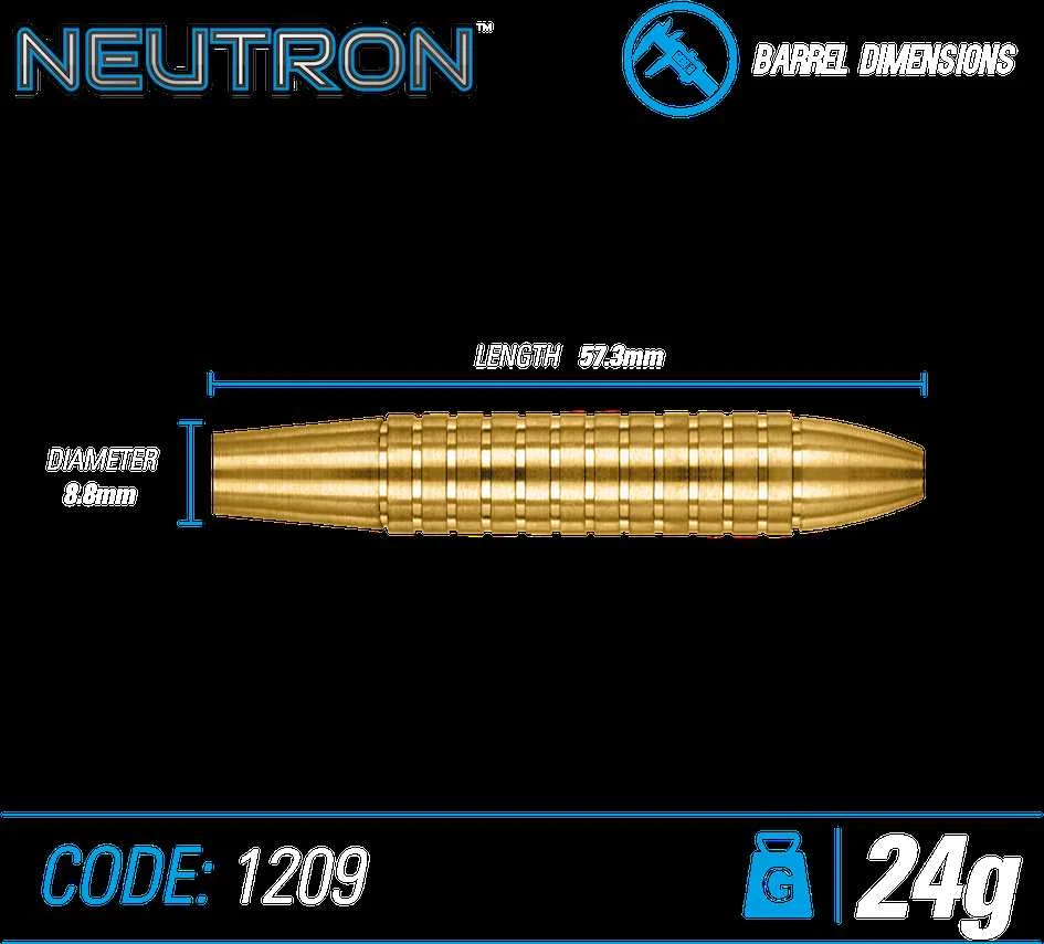 Winmau Neutron plieninių smaigalių žalvarinės smiginio strėlytės, 24 g