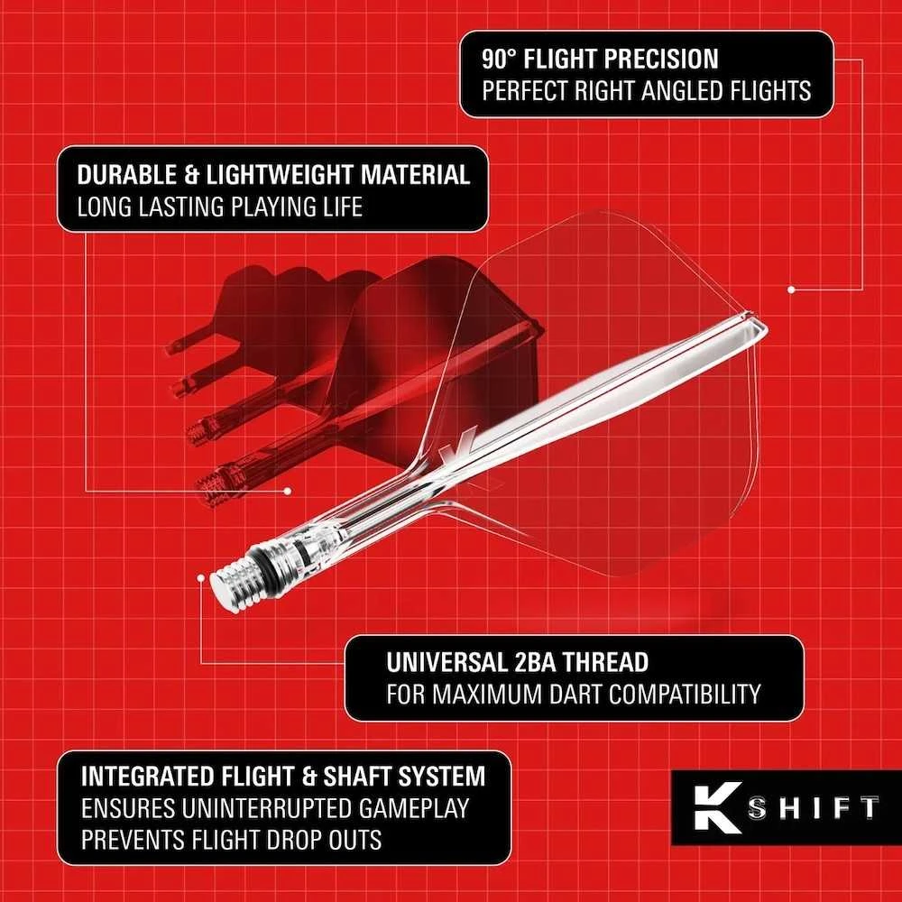Vientisa besisukančio kotelio ir sparnelio sistema Target K-Shift No.2, skaidrūs, ilgi