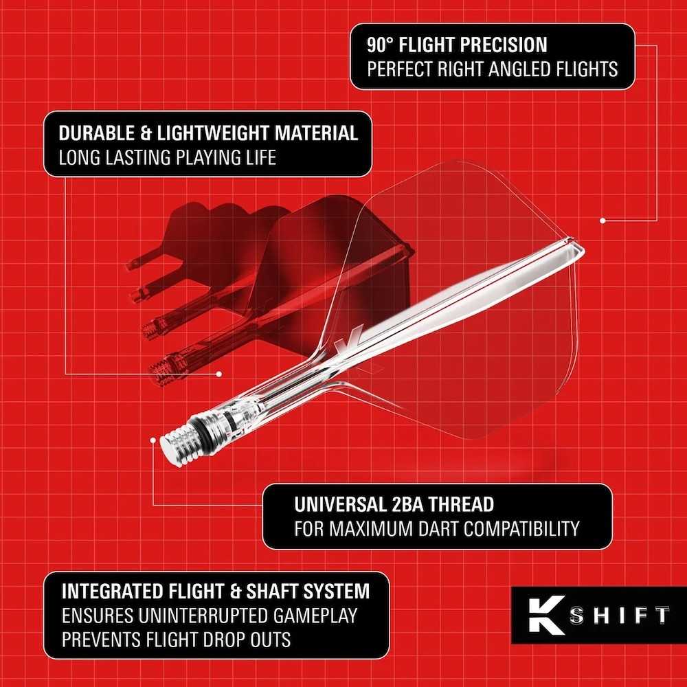 Vientisa besisukančio kotelio ir sparnelio sistema Target K-Shift No.2, skaidrūs, vidutiniai