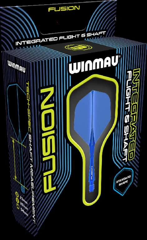 Winmau Fusion 2 standard - integruota kotelio ir standartinio sparnelio sistema, mėlyni, ilgi