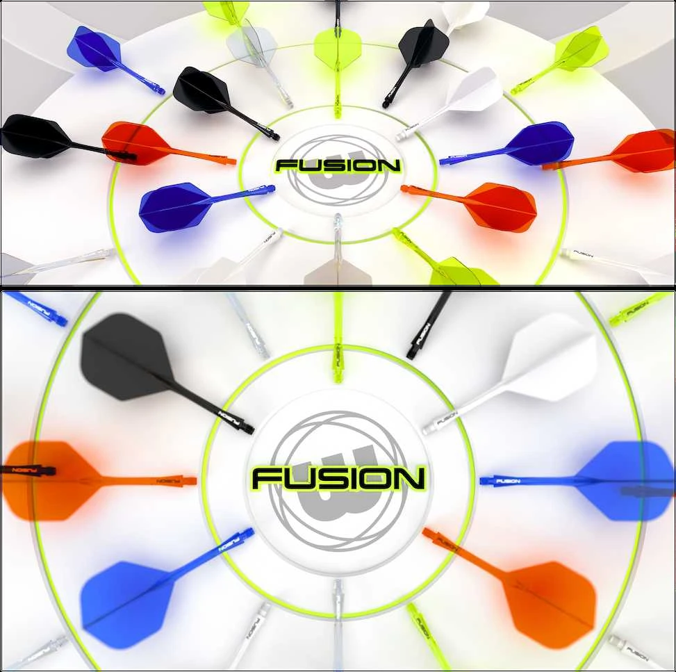 Winmau Fusion 2 standard - integruota kotelio ir standartinio sparnelio sistema, vidutiniai