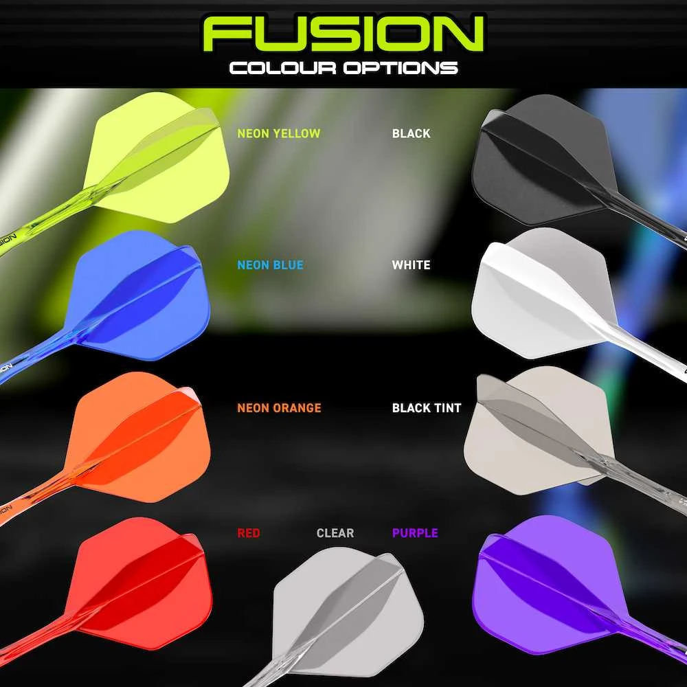 Winmau Fusion 2 standard - integruota kotelio ir standartinio sparnelio sistema, skaidrūs, ilgi
